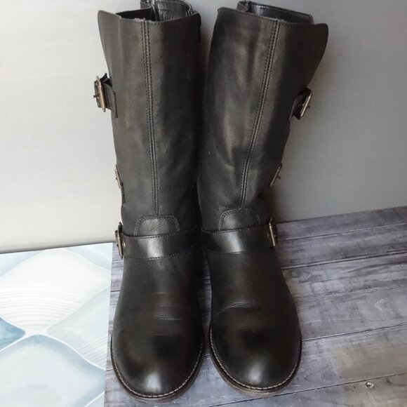 SIZE 40. Remonte Dorndorf black leather boots. - Picture 2 of 16